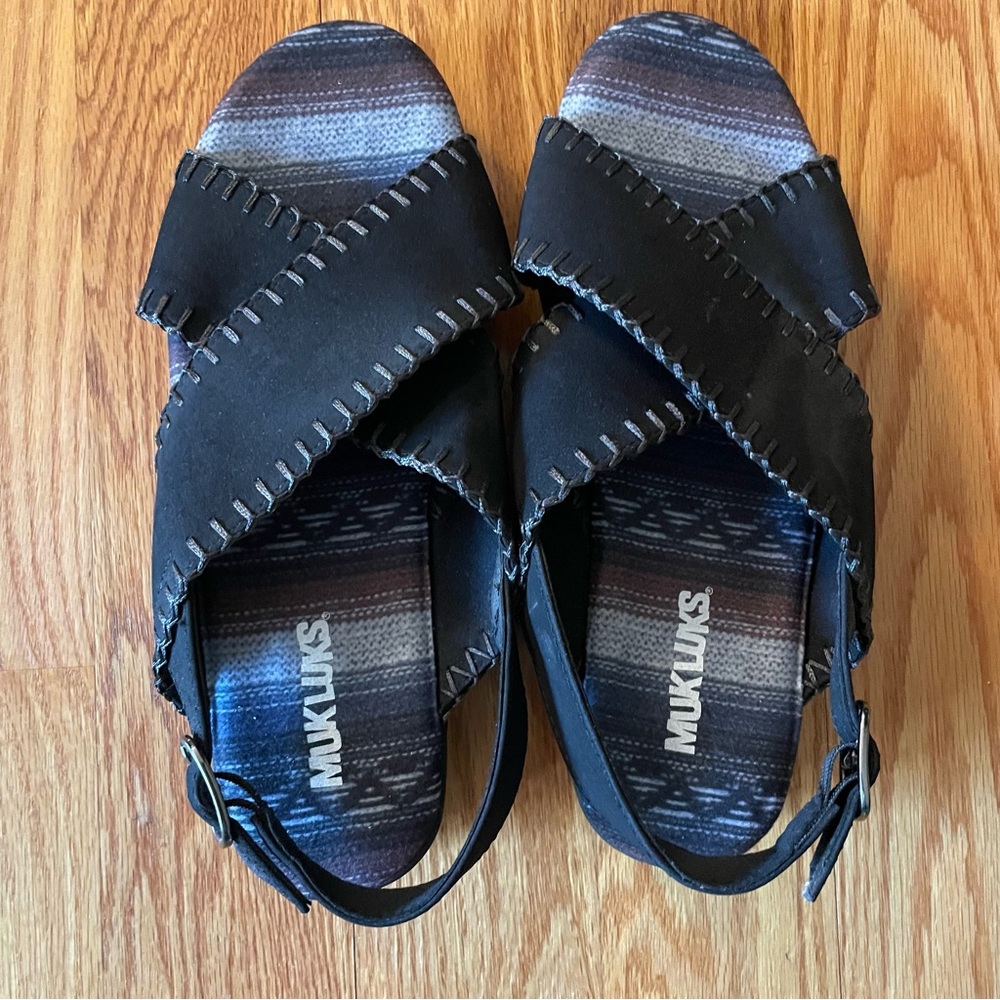 NWOT Muk Luks City High Rise Sandals Size 10 adjustable strap summer shoe